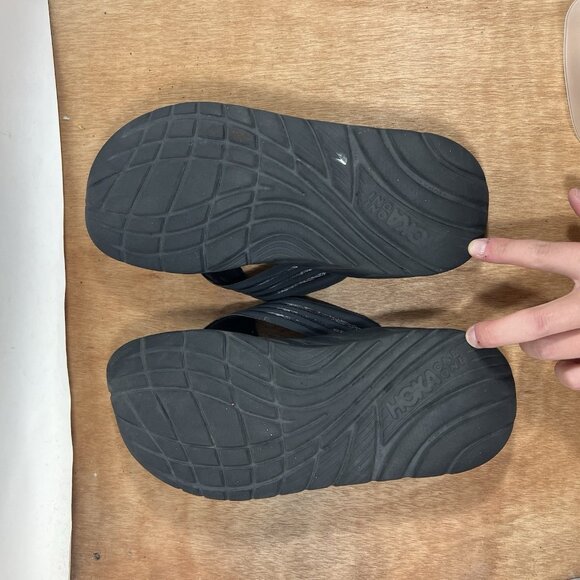 Hoka One One Ora Recovery Flip Flops Slides Sandals Shoes Black Men Size 11 - Picture 7 of 8